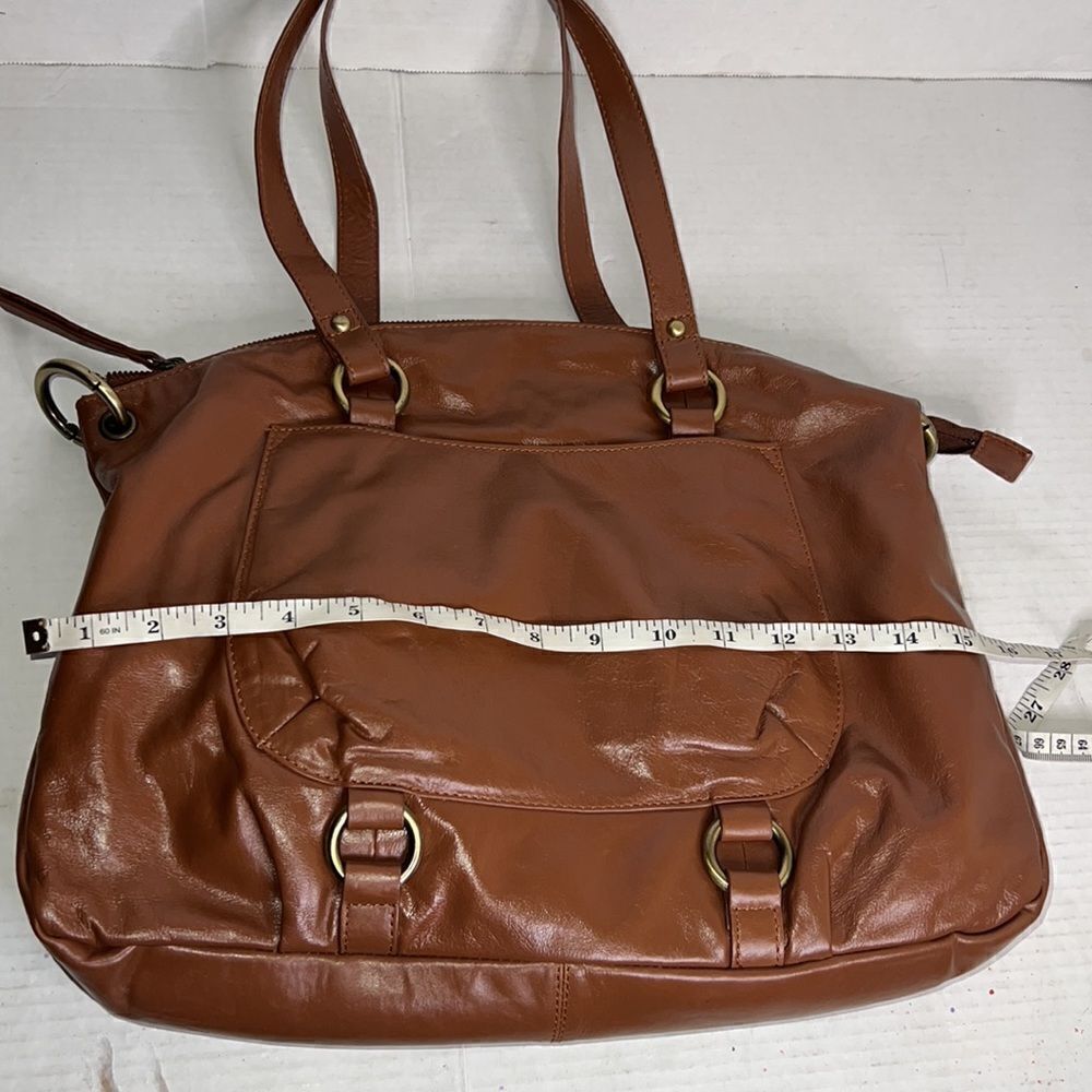 LATICO BROWN LEATHER WOMENS SHOULDER BAG W/DETACHABLE STRAP - Picture 3 of 12